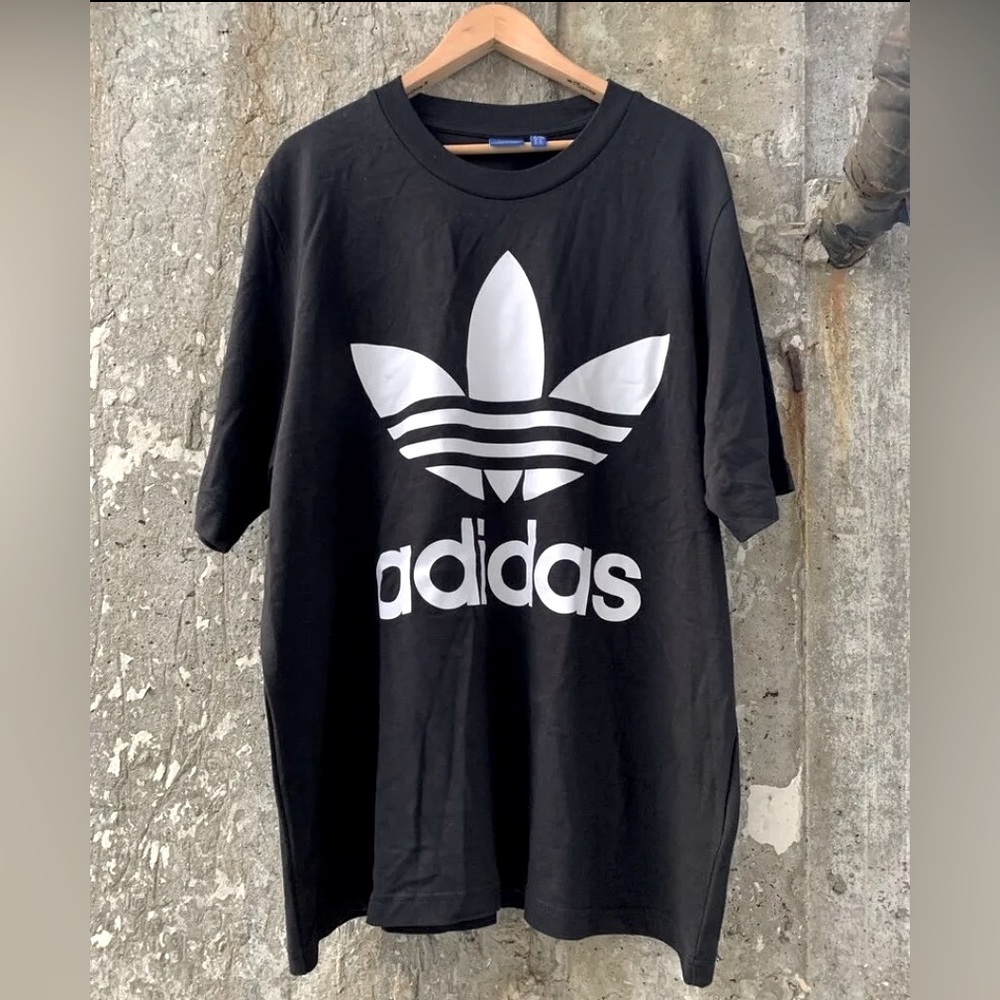 Adidas Originals Big Trefoil Boxy Oversized T-Shirt Men's Large Black $65